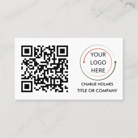 Moderne professionele visitekaartje met QR-code (Voorkant)