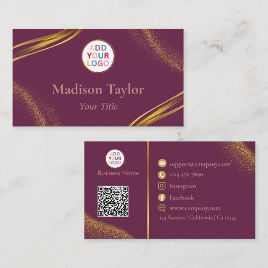 Moderne professionele visitekaartjes met QR-code (Voorkant / Achterkant)