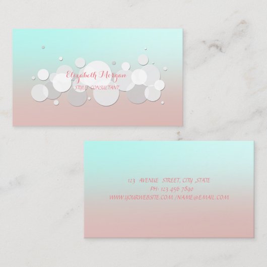 Moderne professionele vlindercirkels visitekaartje (Voorkant / Achterkant)