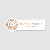 Moderne professionele warme vastgoedmakelaar naamplaatje (Voorkant)