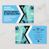 Moderne professionele wasmachine geïnspireerde bus visitekaartje (Voorkant / Achterkant)