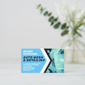 Moderne professionele wasmachine geïnspireerde bus visitekaartje (Staand voorkant)