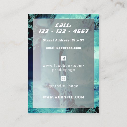 Moderne professionele wasmachine geïnspireerde bus visitekaartje (Achterkant)