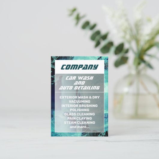 Moderne professionele wasmachine geïnspireerde bus visitekaartje (Staand voorkant)