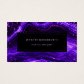 Moderne professionele Waterverf Agate Paarse Geode Visitekaartje (Voorkant)