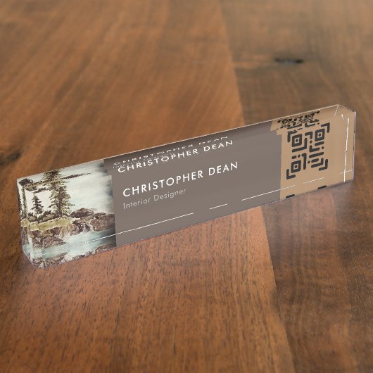 Moderne professionele Waterverf op het graafmeer Naambordje (Zijkant)