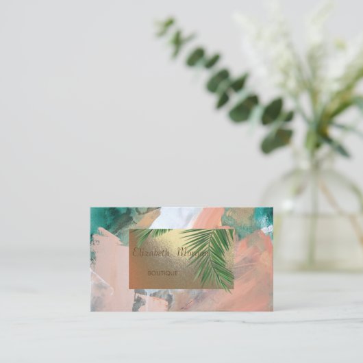 Moderne professionele Waterverf, Palm Leaf Visitekaartje (Staand voorkant)