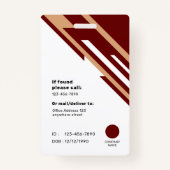 Moderne professionele werknemer ID Badge (Achterkant)