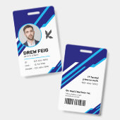 Moderne professionele werknemer ID Badge (Voor- en achterkant)
