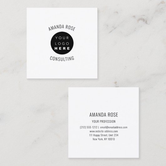 Moderne Professionele Witte Lichtgevende Douane Lo Vierkante Visitekaartje (Voorkant / Achterkant)