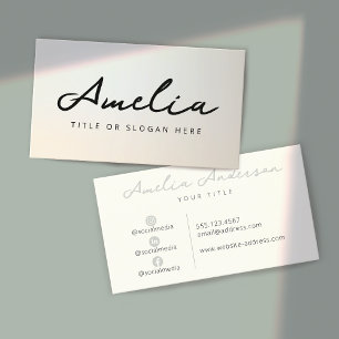 Moderne Professionele Zacht Zilver Sociale Media Visitekaartje