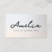 Moderne Professionele Zacht Zilver Sociale Media Visitekaartje (Voorkant)