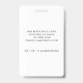 Moderne professionele zakelijke foto-id badge (Achterkant)