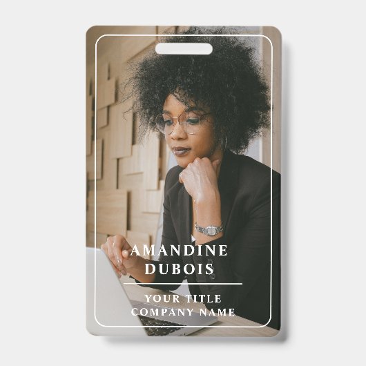 Moderne professionele zakelijke foto-id badge (Voorzijde)