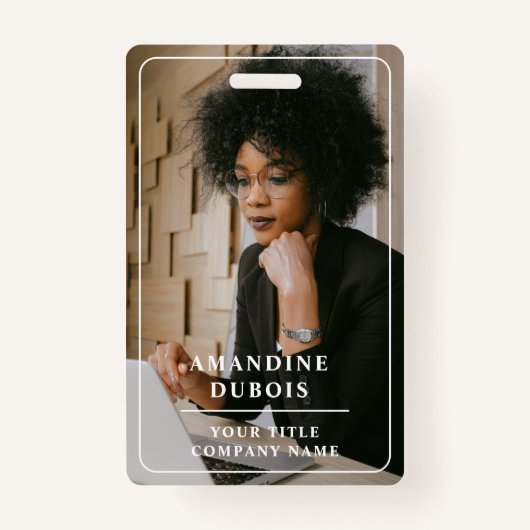 Moderne professionele zakelijke foto-id badge (Voorkant)