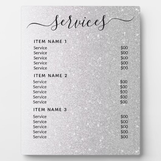 Moderne professionele zakelijke prijslijst fotoplaat (Voorkant)