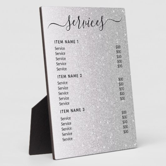 Moderne professionele zakelijke prijslijst fotoplaat (Zijkant)