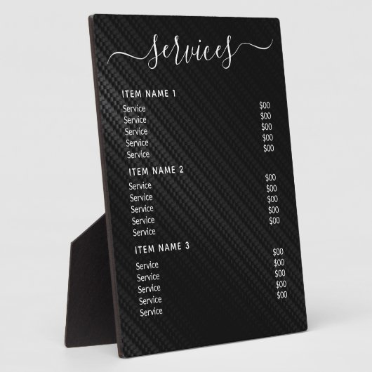 Moderne professionele zakelijke prijslijst fotoplaat (Zijkant)
