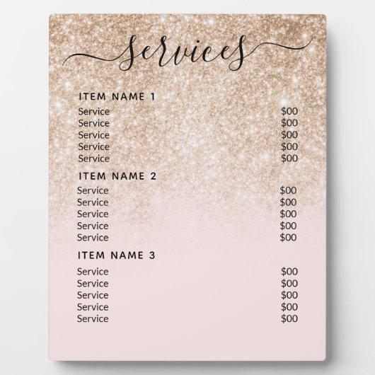 Moderne professionele zakelijke prijslijst fotoplaat (Voorkant)