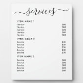 Moderne professionele zakelijke prijslijst fotoplaat (Voorkant)