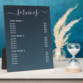 Moderne professionele zakelijke prijslijst fotoplaat