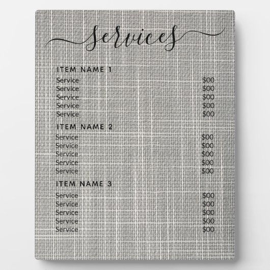 Moderne professionele zakelijke prijslijst fotoplaat (Voorkant)