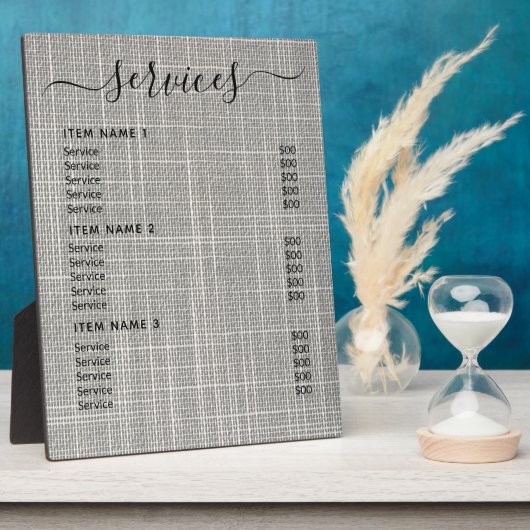 Moderne professionele zakelijke prijslijst fotoplaat (Zijkant)