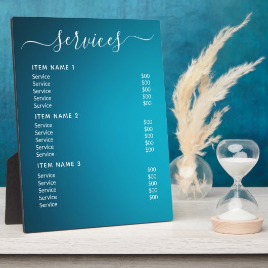 Moderne professionele zakelijke prijslijst fotoplaat (Zijkant)