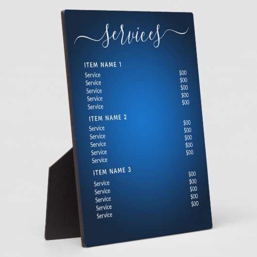Moderne professionele zakelijke prijslijst fotoplaat (Zijkant)