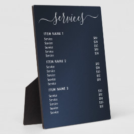 Moderne professionele zakelijke prijslijst fotoplaat