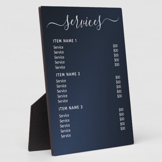 Moderne professionele zakelijke prijslijst fotoplaat (Zijkant)