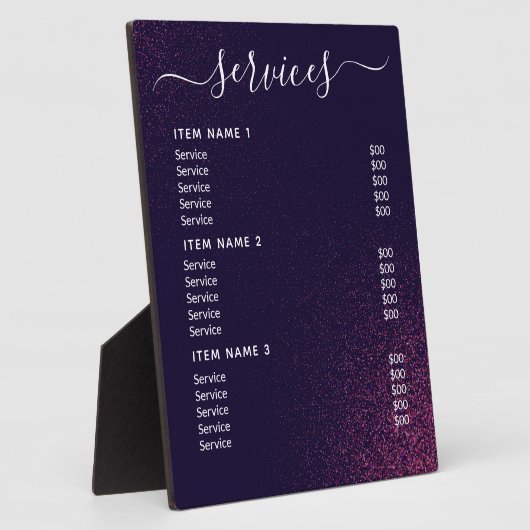 Moderne professionele zakelijke prijslijst fotoplaat (Zijkant)
