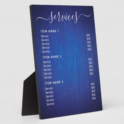 Moderne professionele zakelijke prijslijst fotoplaat (Zijkant)