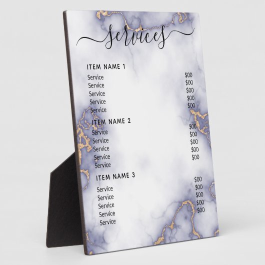 Moderne professionele zakelijke prijslijst fotoplaat (Zijkant)