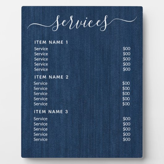 Moderne professionele zakelijke prijslijst fotoplaat (Voorkant)