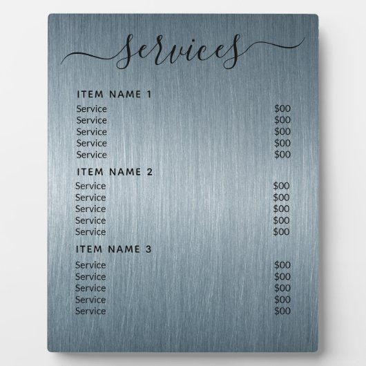 Moderne professionele zakelijke prijslijst fotoplaat (Voorkant)