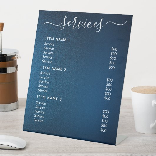 Moderne professionele zakelijke prijslijst reclamebord met voetstuk (Insitu)