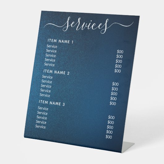 Moderne professionele zakelijke prijslijst reclamebord met voetstuk (Voorkant)
