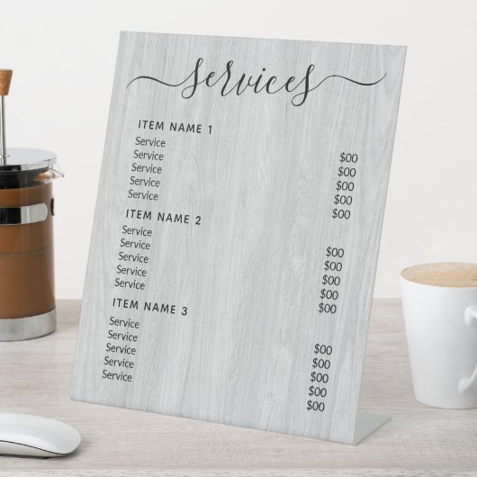 Moderne professionele zakelijke prijslijst reclamebord met voetstuk (Insitu)