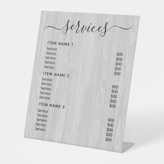 Moderne professionele zakelijke prijslijst reclamebord met voetstuk (Voorkant)
