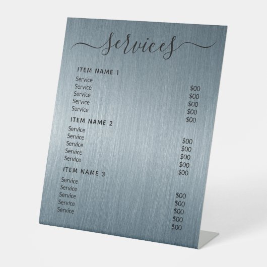 Moderne professionele zakelijke prijslijst reclamebord met voetstuk (Voorkant)