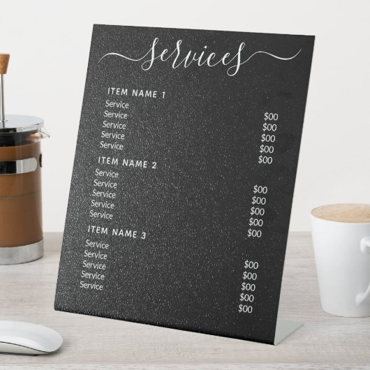 Moderne professionele zakelijke prijslijst reclamebord met voetstuk (Insitu)