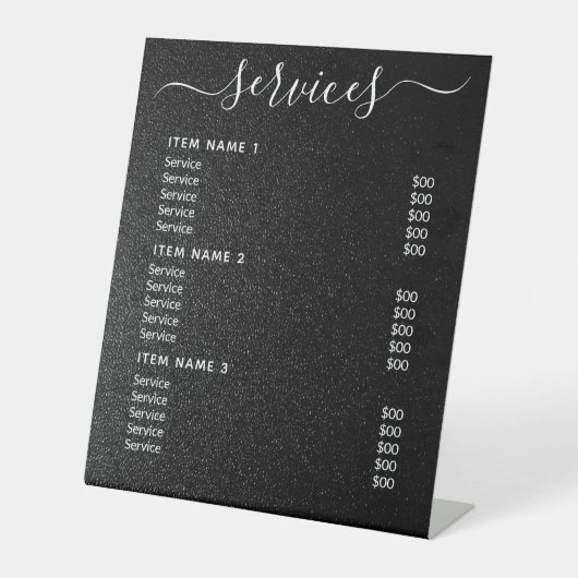 Moderne professionele zakelijke prijslijst reclamebord met voetstuk (Voorkant)