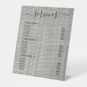 Moderne professionele zakelijke prijslijst reclamebord met voetstuk (Voorkant)