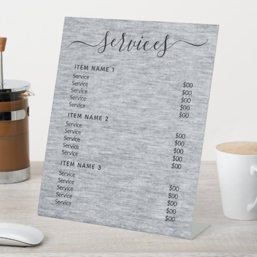 Moderne professionele zakelijke prijslijst reclamebord met voetstuk (Insitu)