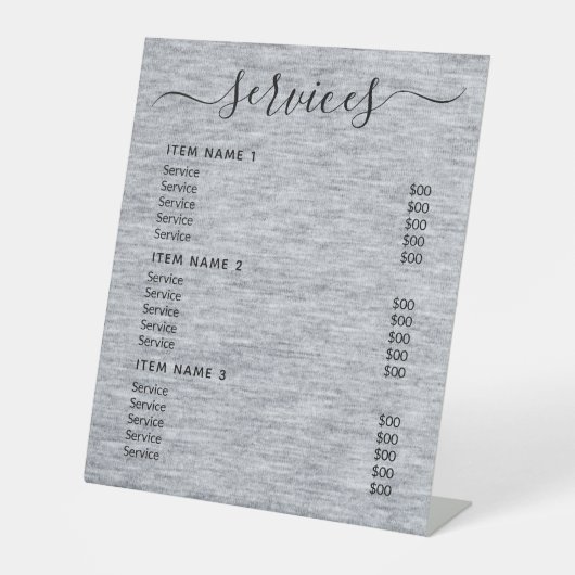 Moderne professionele zakelijke prijslijst reclamebord met voetstuk (Voorkant)