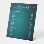 Moderne professionele zakelijke prijslijst reclamebord met voetstuk (Voorkant)