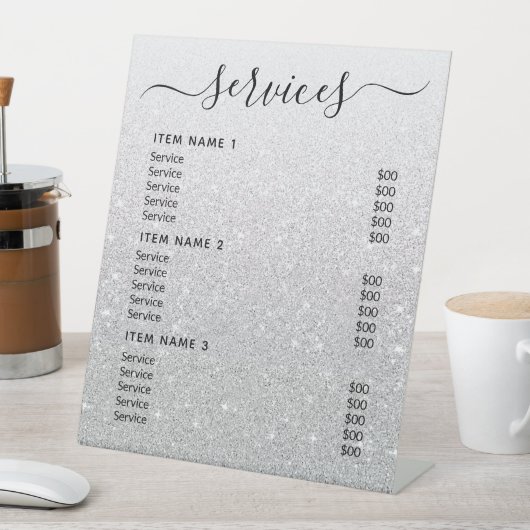 Moderne professionele zakelijke prijslijst reclamebord met voetstuk (Insitu)