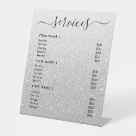 Moderne professionele zakelijke prijslijst reclamebord met voetstuk