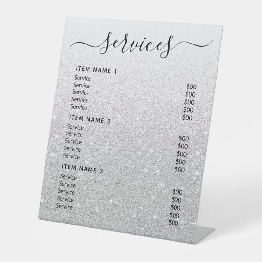 Moderne professionele zakelijke prijslijst reclamebord met voetstuk (Voorkant)